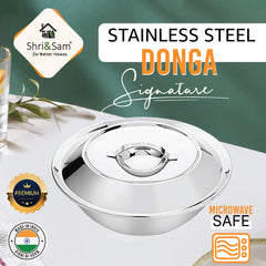 Stainless Steel Medium Donga Signature - Shiny