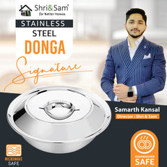 Stainless Steel Medium Donga Signature - Shiny
