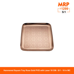 PVD Rose Gold with Laser Square Tray - Robusto