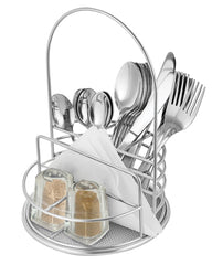 Stainless Steel 24 PCS Cutlery Set (6 Pcs Tea Spoon, 6 Pcs Dessert Spoon, 6 Pcs Dessert Fork and 6 Pcs Dessert Knife) with Stand Gleamware