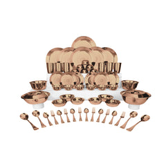 Stainless Steel 64 PCS Dinner Set (6 People) with Rose Gold PVD Coating and Laser Signature