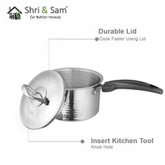 430 Hammered Sauce Pan with Lid