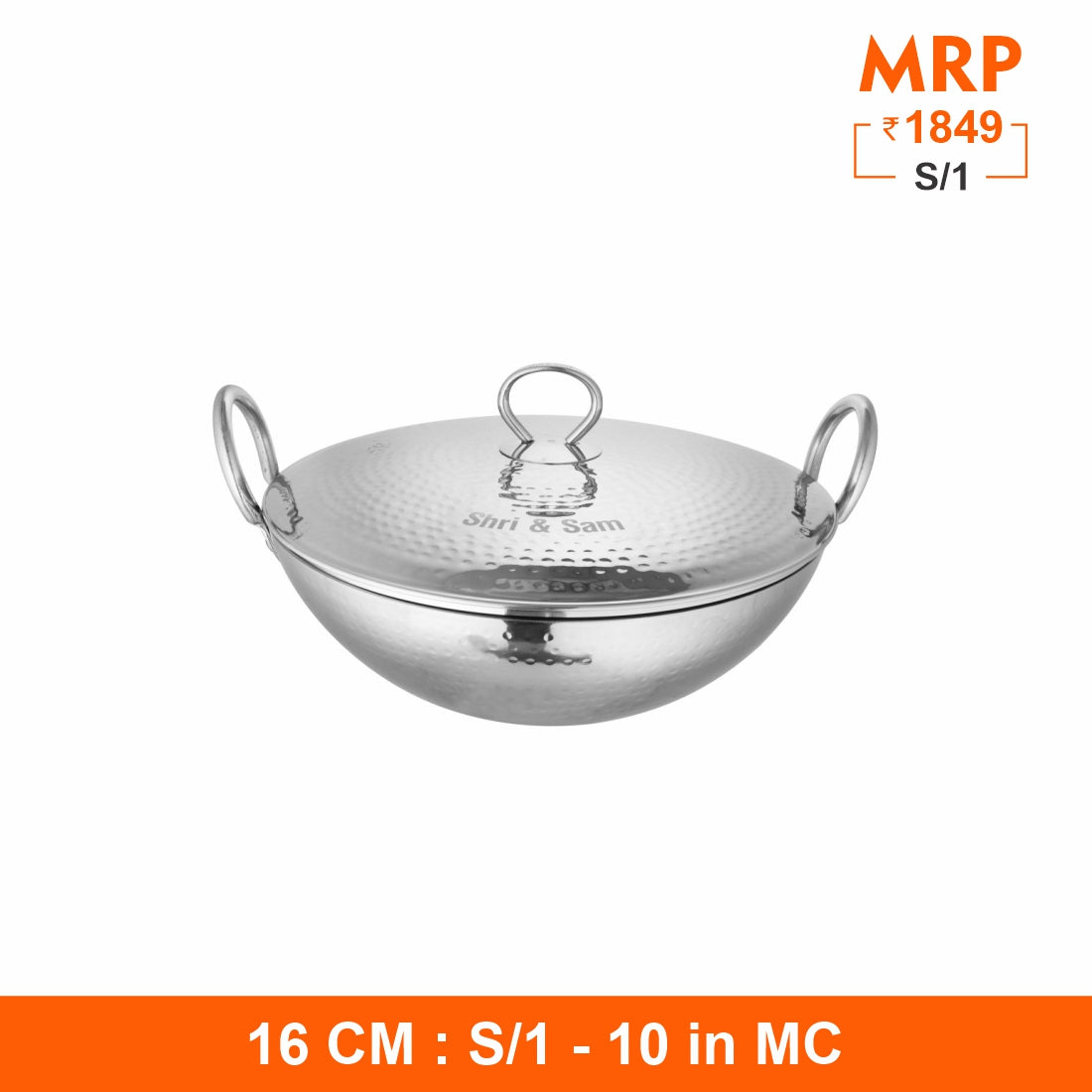 430 Hammered Kadhai with SS Lid
