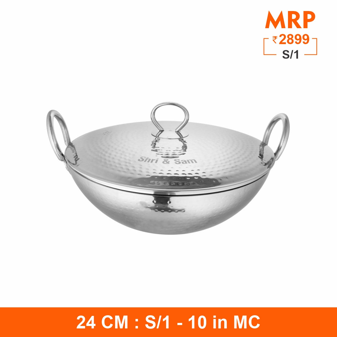 430 Hammered Kadhai with SS Lid