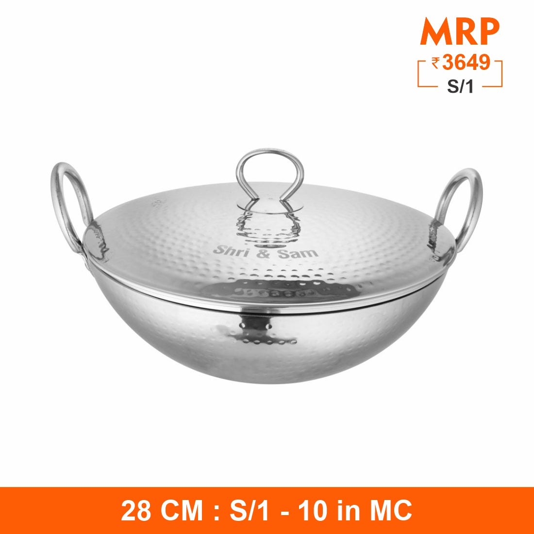 430 Hammered Kadhai with SS Lid
