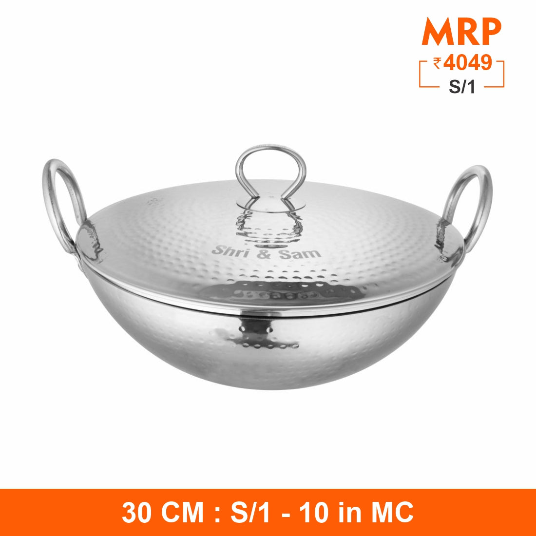 430 Hammered Kadhai with SS Lid