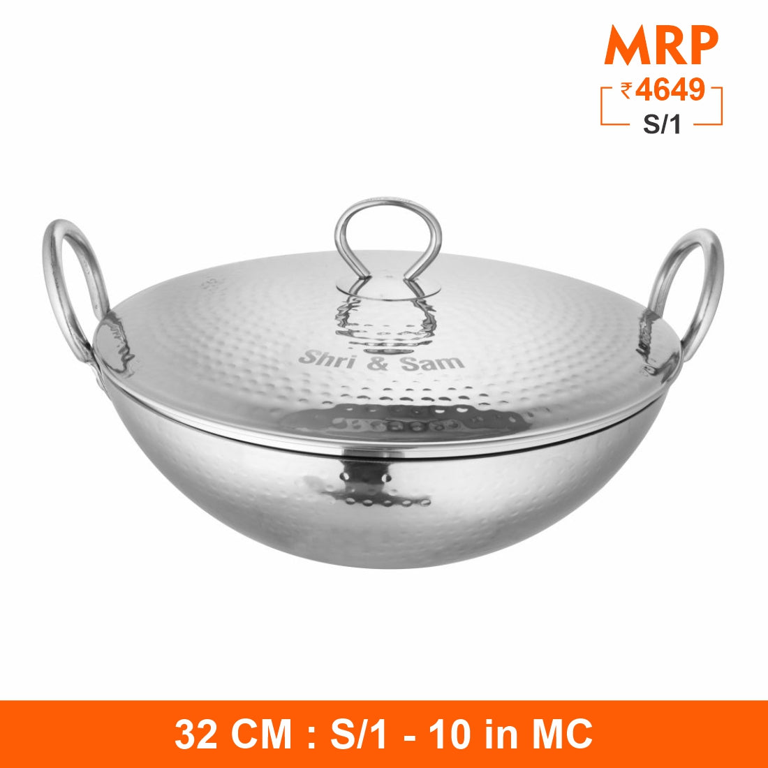 430 Hammered Kadhai with SS Lid