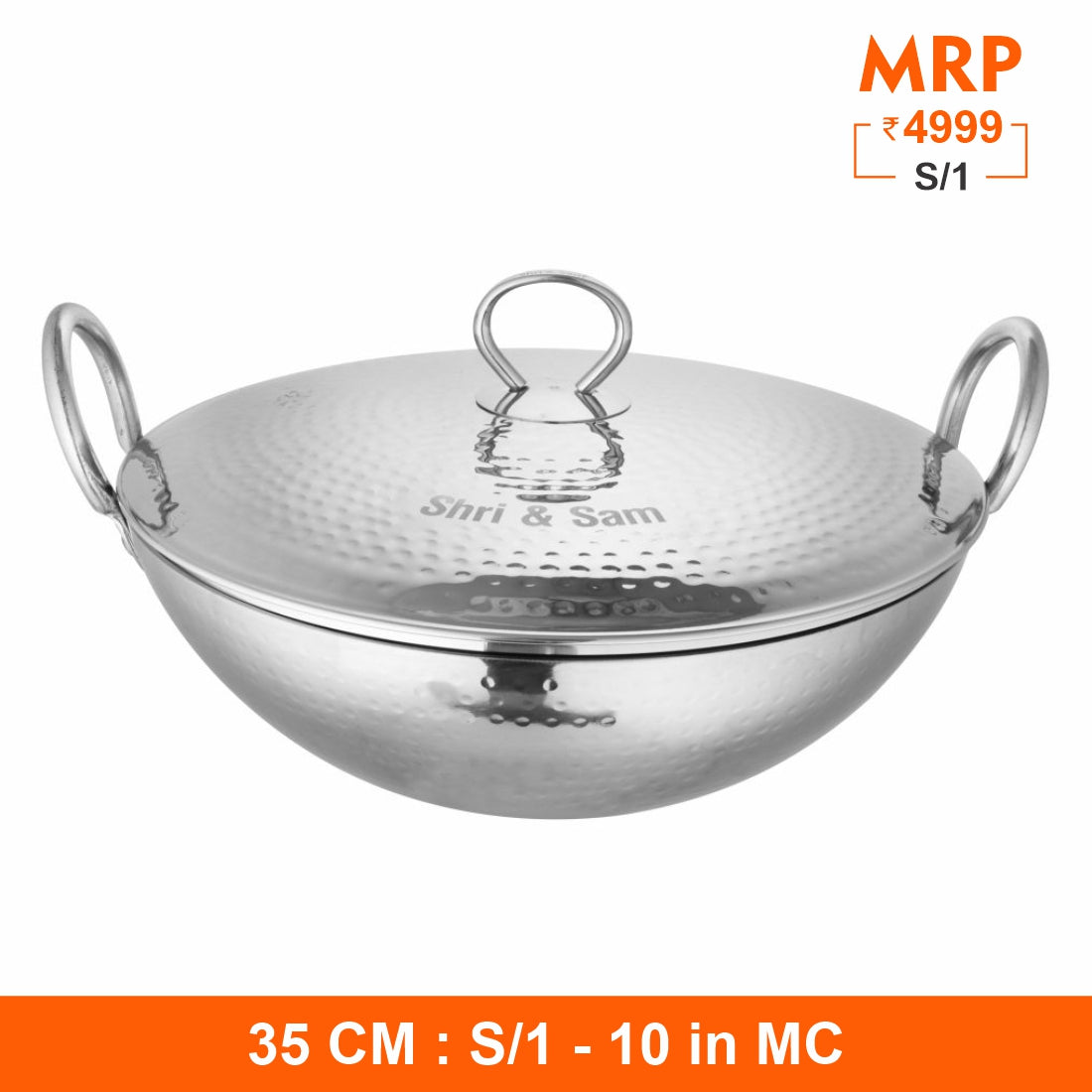 430 Hammered Kadhai with SS Lid