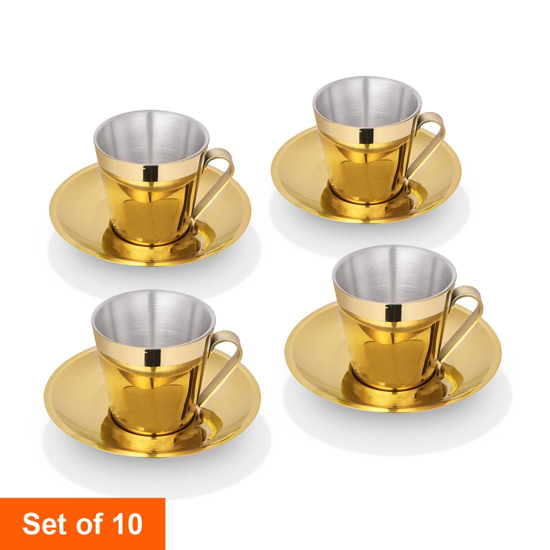 Cup and Saucer with Gold PVD Coating - Rise