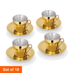 Cup and Saucer with Gold PVD Coating - Rise