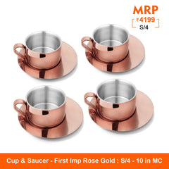 Cup and Saucer with Rose Gold PVD Coating - First Impression