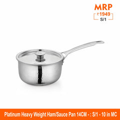 Heavy Weight Hammered Sauce Pan - Platinum