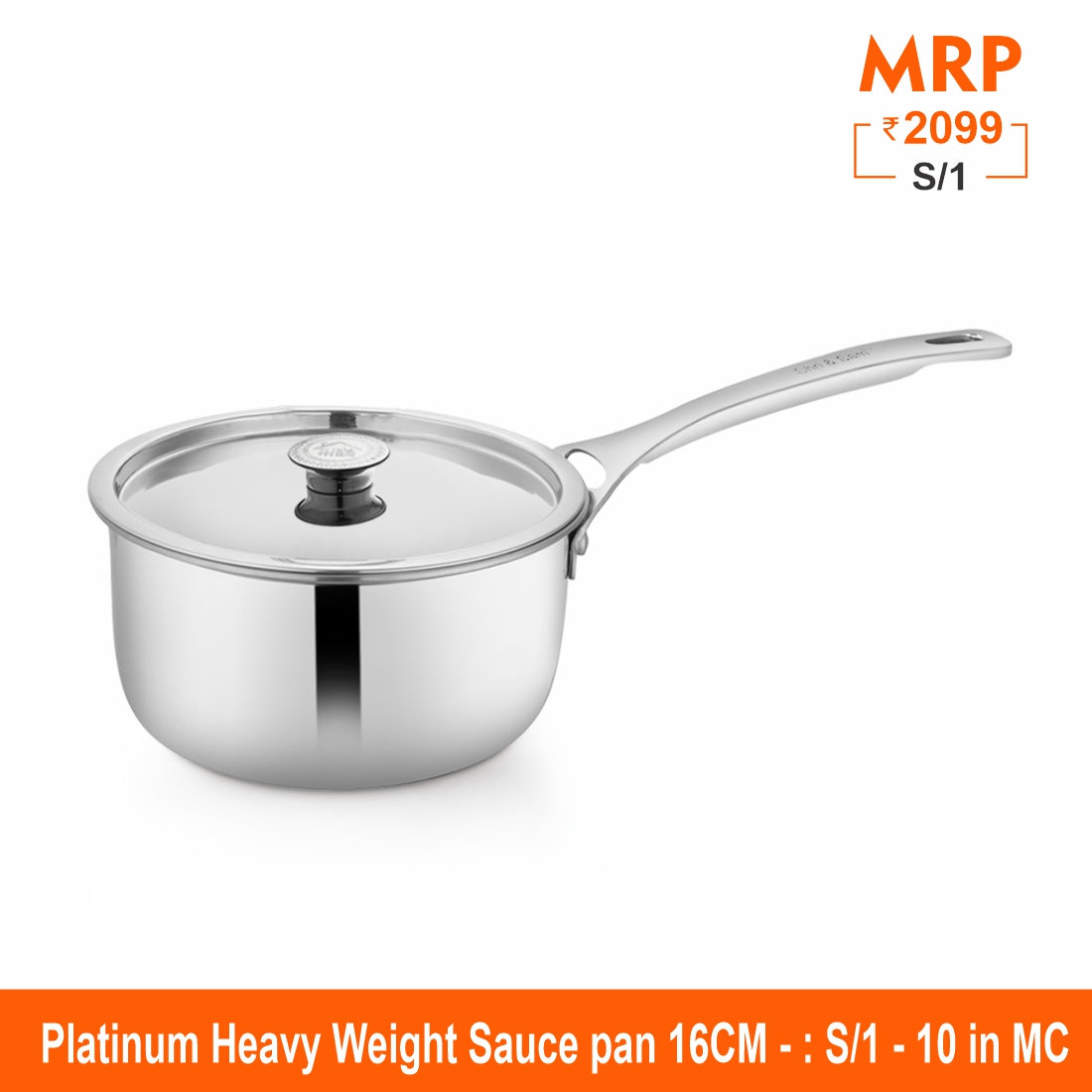 Heavy Weight Sauce Pan - Platinum