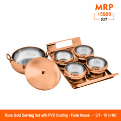 Rose Gold Serving Set with PVD Coating - Farm House