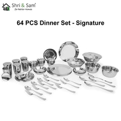 Stainless Steel 64 PCS Dinner Set (6 People) Signature