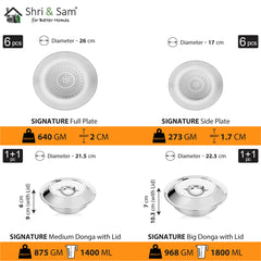 Stainless Steel 64 PCS Dinner Set (6 People) with Laser Signature