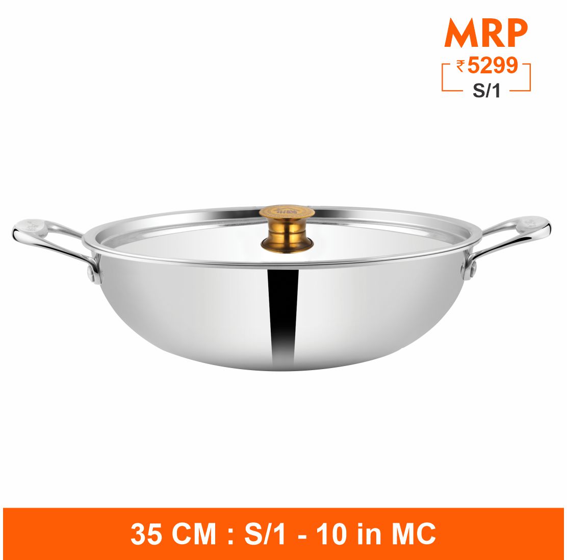 Triplica - Kadhai with Stainless Steel Lid