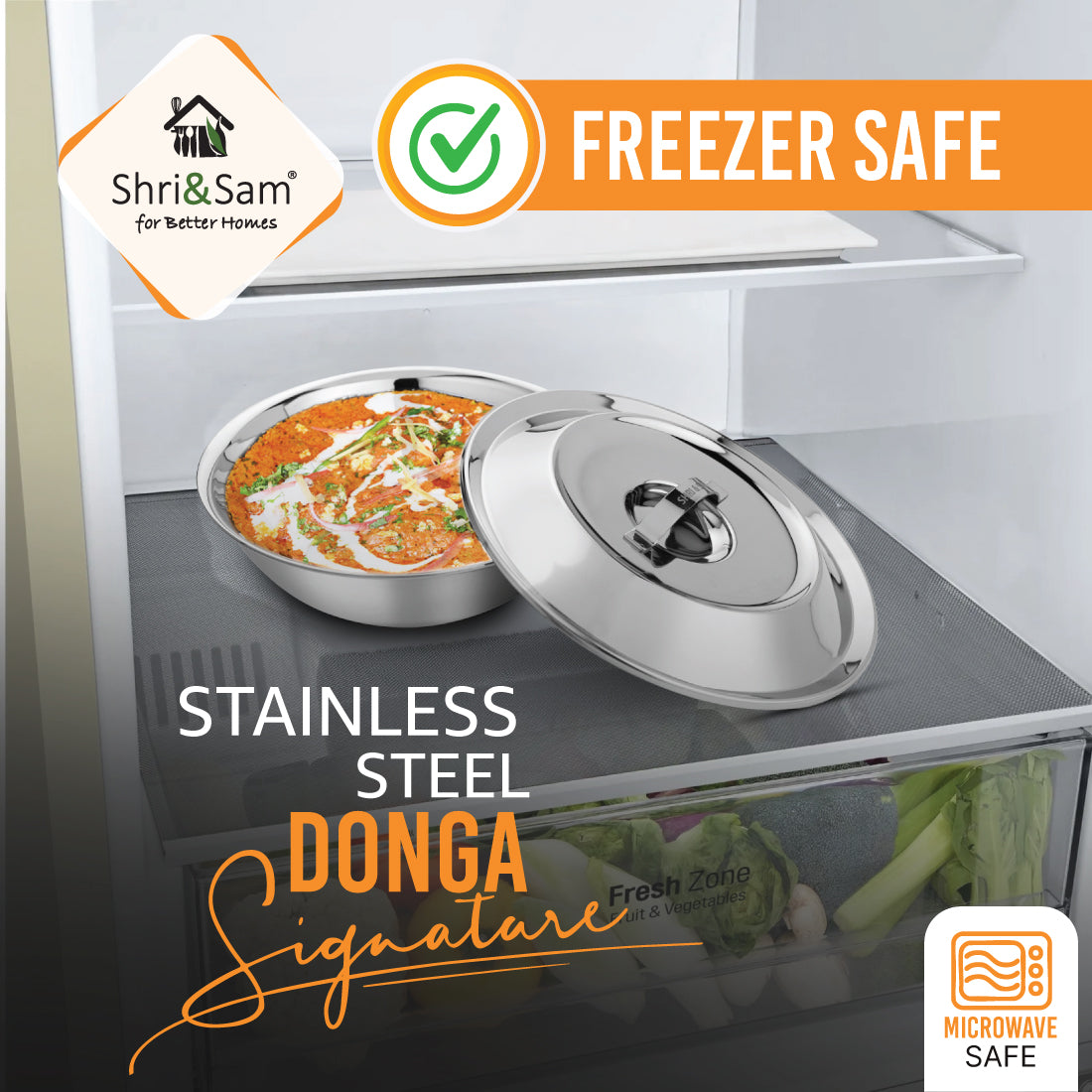 Stainless Steel Medium Donga Signature - Shiny