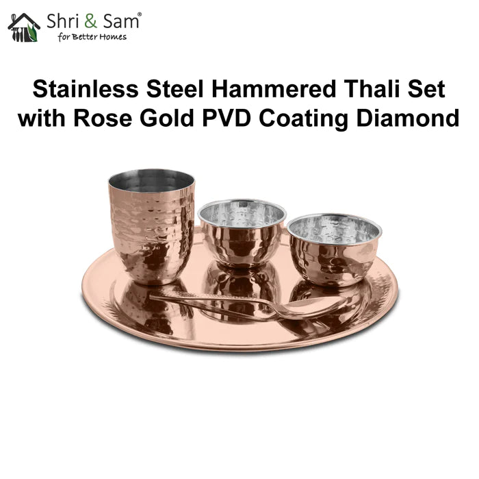 Hammered Thali Set - Diamond Rose Gold