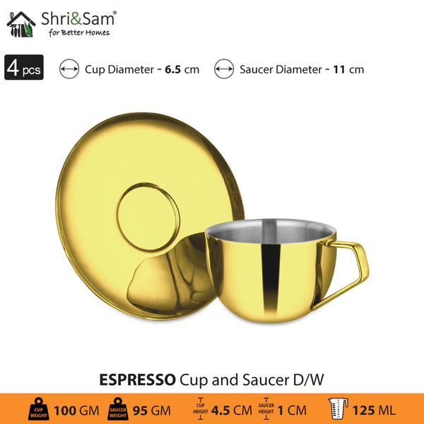 Cup and Saucer - Espresso Gold