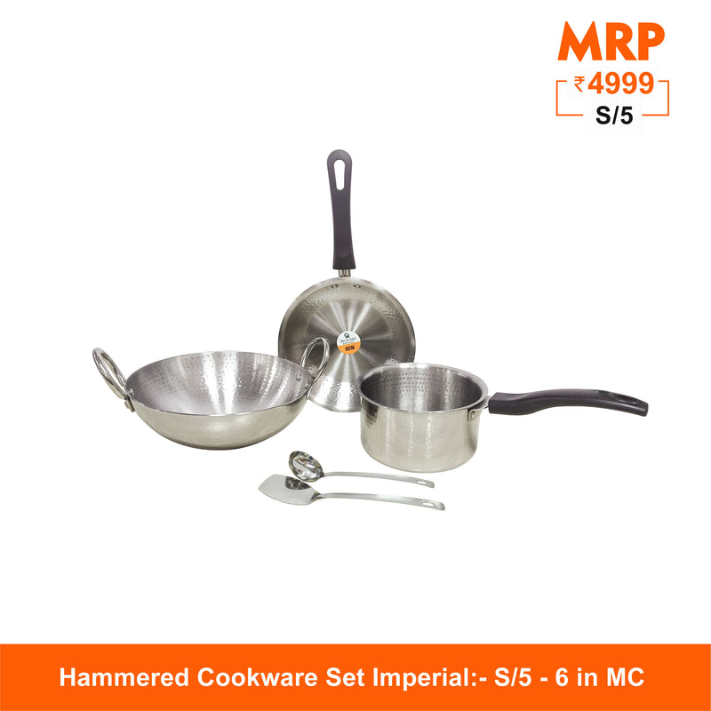 5 PCS Hammered Cookware Set