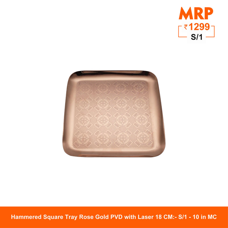 PVD Rose Gold with Laser Square Tray - Robusto
