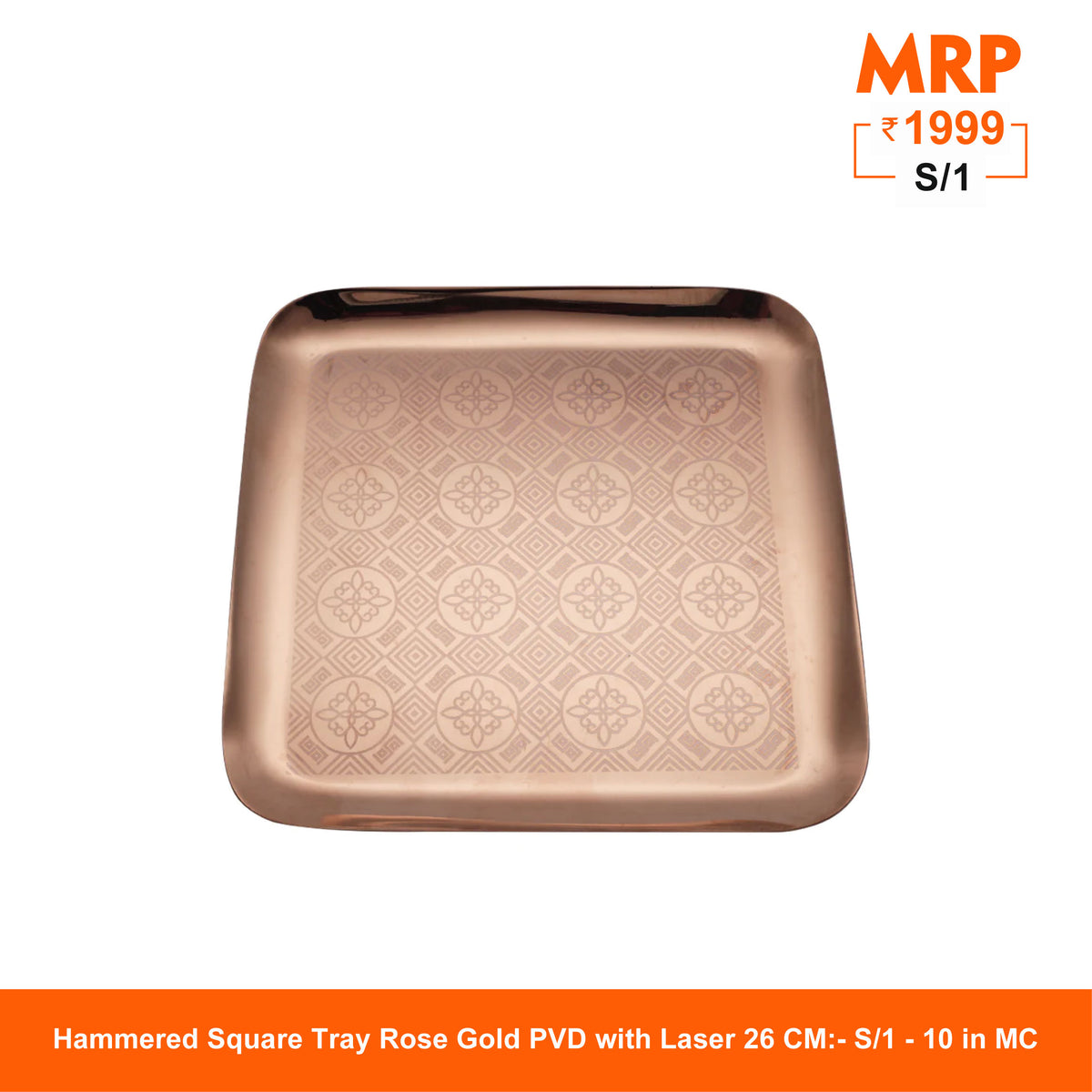 PVD Rose Gold with Laser Square Tray - Robusto