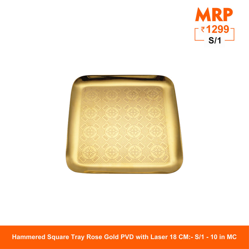 PVD Gold with Laser Square Tray - Robusto