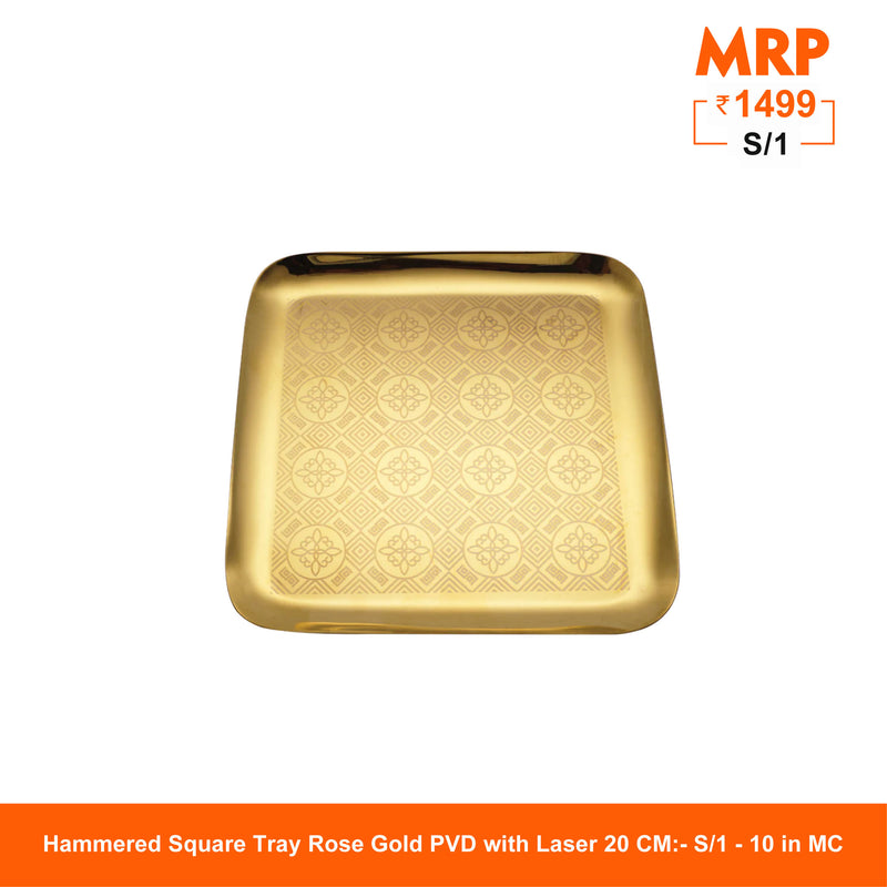 PVD Gold with Laser Square Tray - Robusto