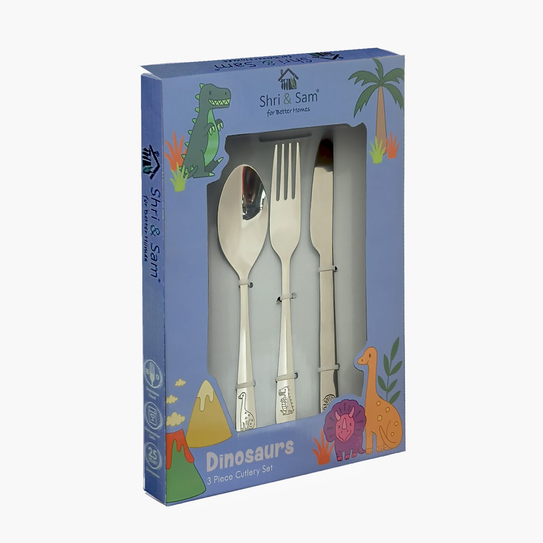 3 PCS Kids Cutlery Set Dinosaur