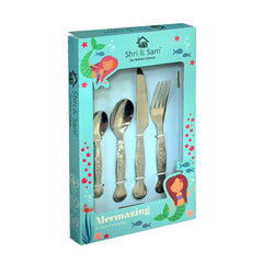 4 PCS Kids Cutlery Set Mermaid
