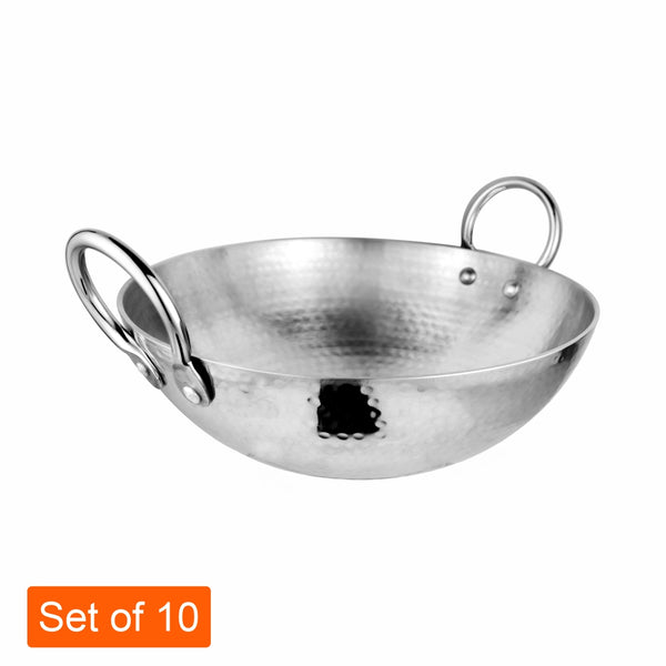 Indian Hammered Stainless Steel Kadai