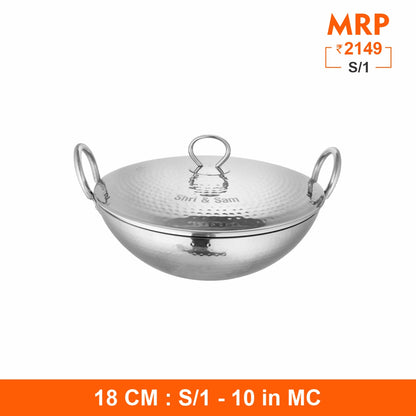 430 Hammered Kadhai with SS Lid