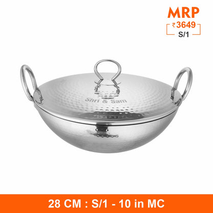 430 Hammered Kadhai with SS Lid