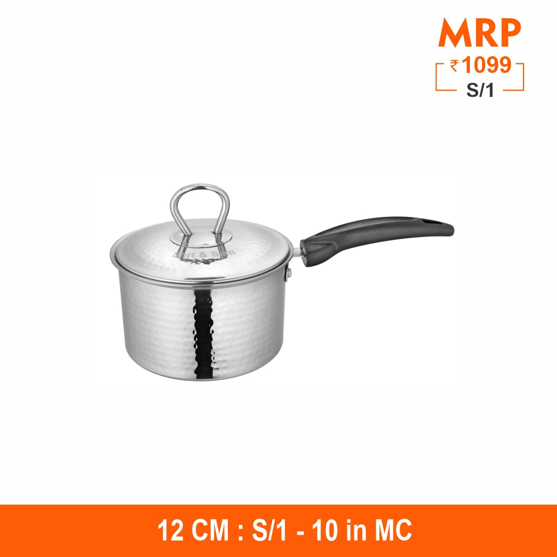 430 Hammered Sauce Pan with Lid