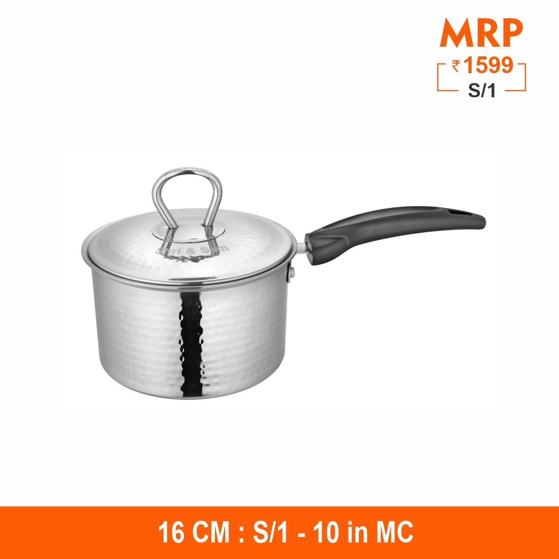 430 Hammered Sauce Pan with Lid