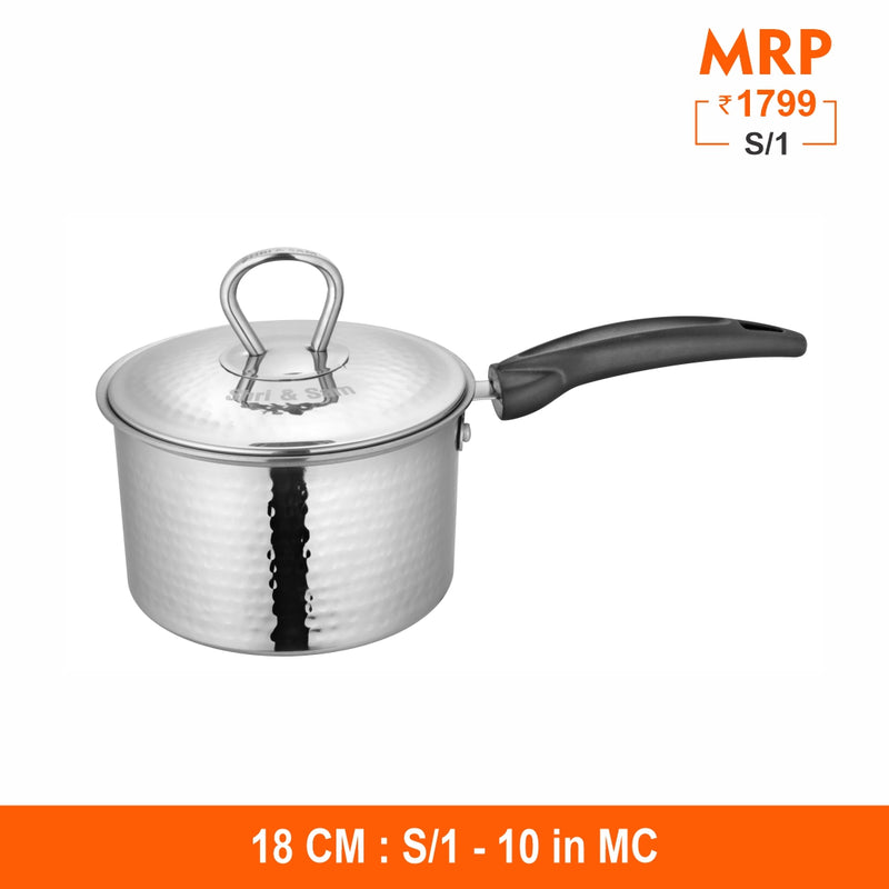 430 Hammered Sauce Pan with Lid