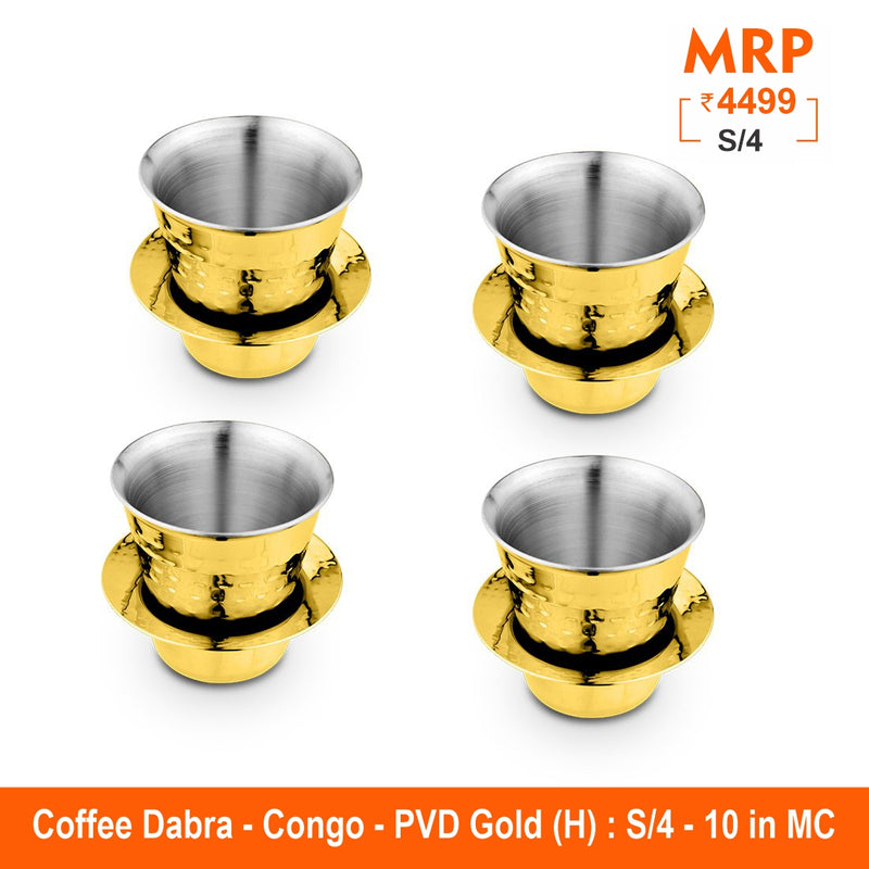 Hammered Coffe Dabra with Gold PVD Coating - Congo