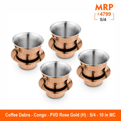 Hammered Coffee Dabra with Rose Gold PVD Coating - Congo