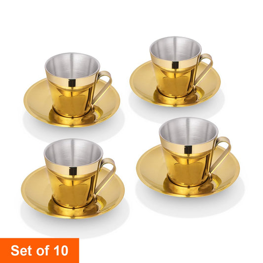 Cup and Saucer with Gold PVD Coating - Rise