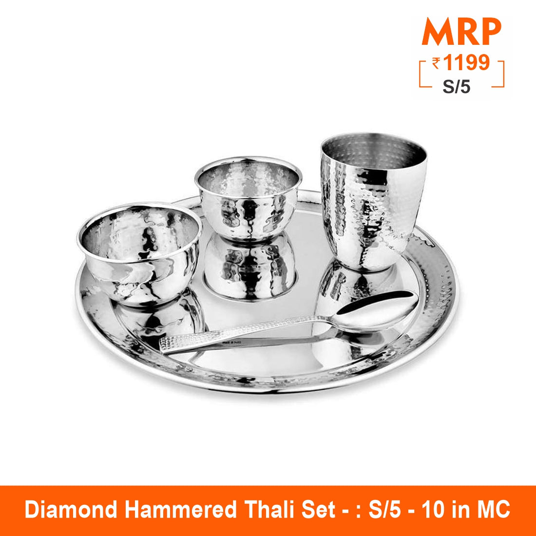 Hammered Thali Set - Diamond