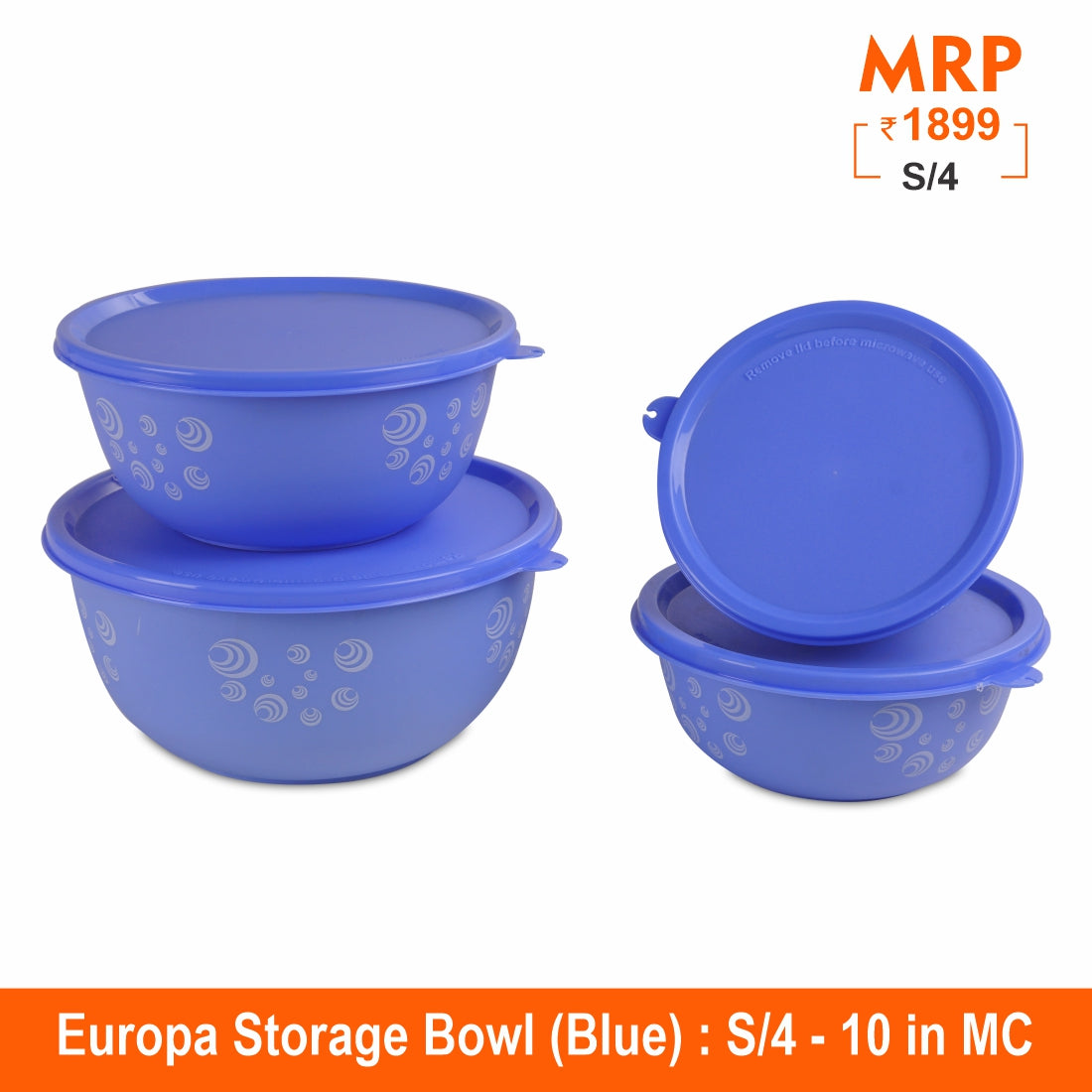4 PCS Europa Storage Bowl - Microwave friendly