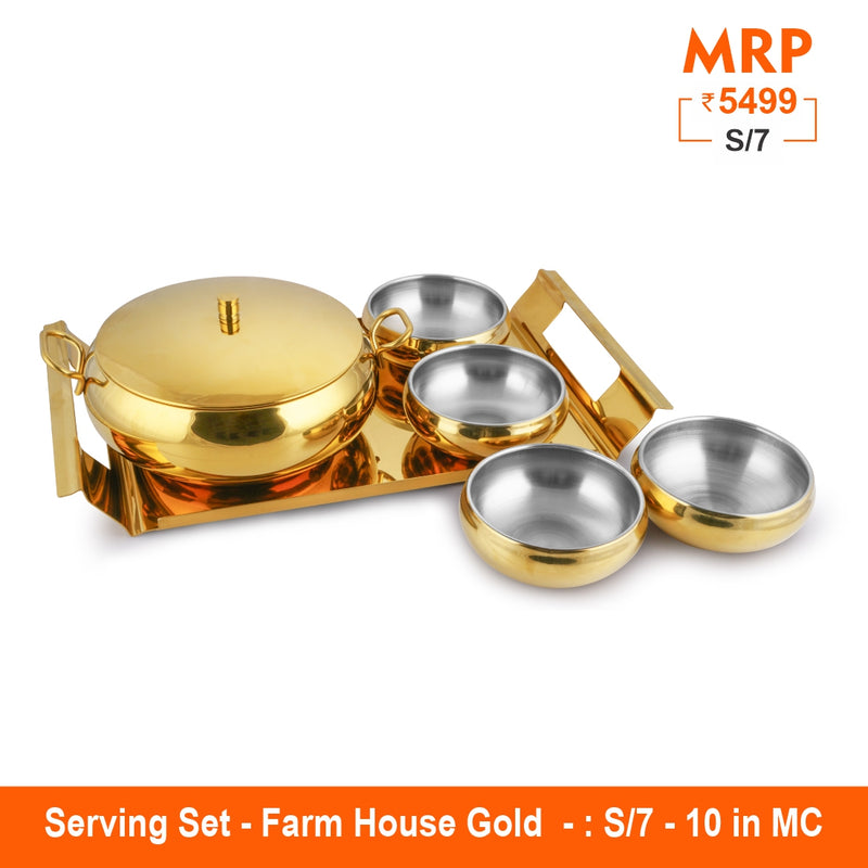 Gold Serving Set with PVD Coating - Farm House