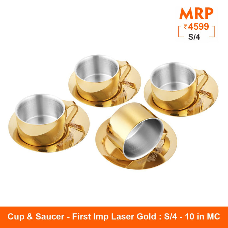 Laser Cup and Saucer with Gold PVD Coating - First Impression