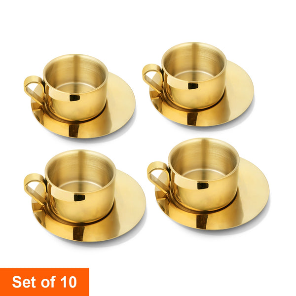 Cup and Saucer with Gold PVD Coating - First Impression