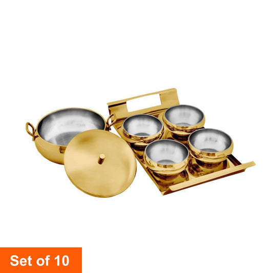Gold Serving Set with PVD Coating - Farm House