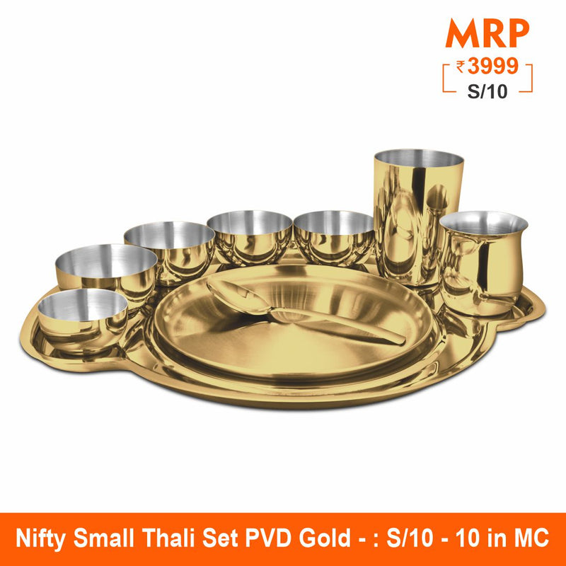 Small Thali Set - Nifty PVD GOLD