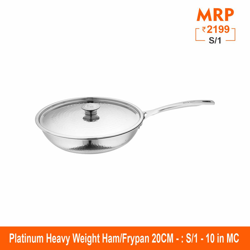 Heavy Weight Hammered Frypan - Platinum