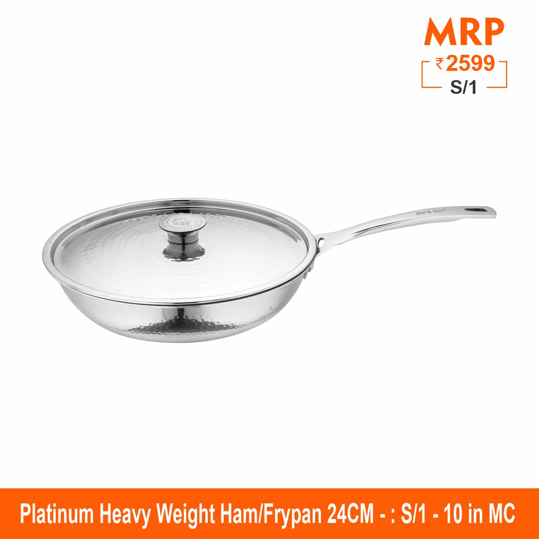 Heavy Weight Hammered Frypan - Platinum