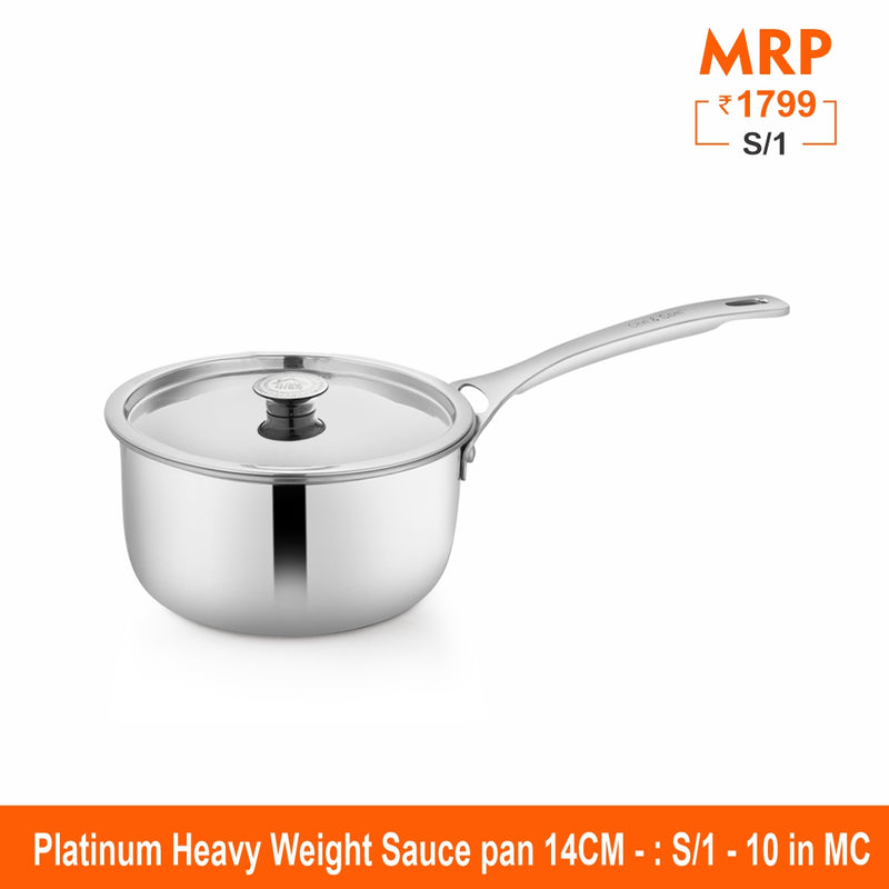 Heavy Weight Sauce Pan - Platinum